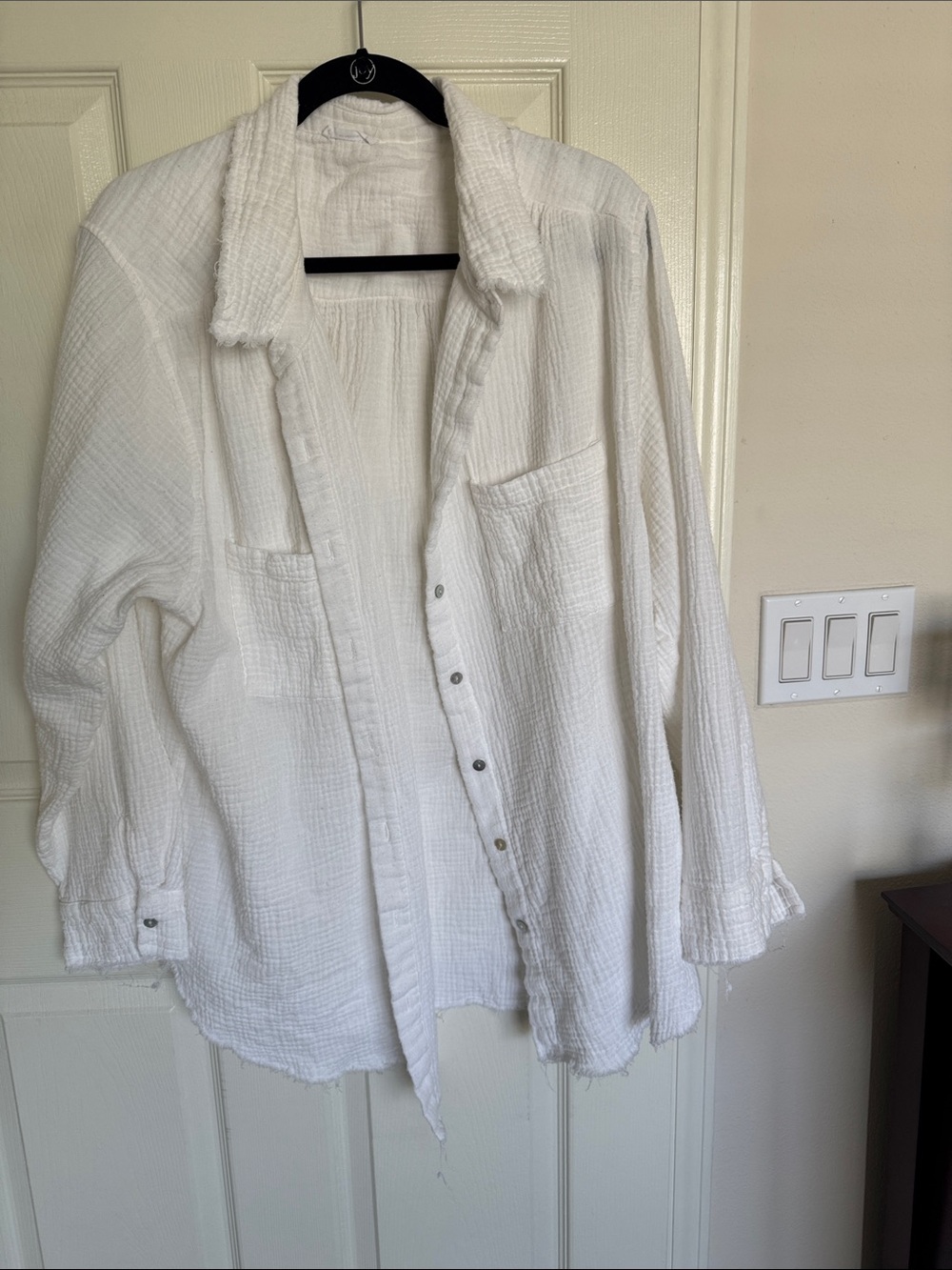 Chic Soul White Gauze Button-Up. Size 2x